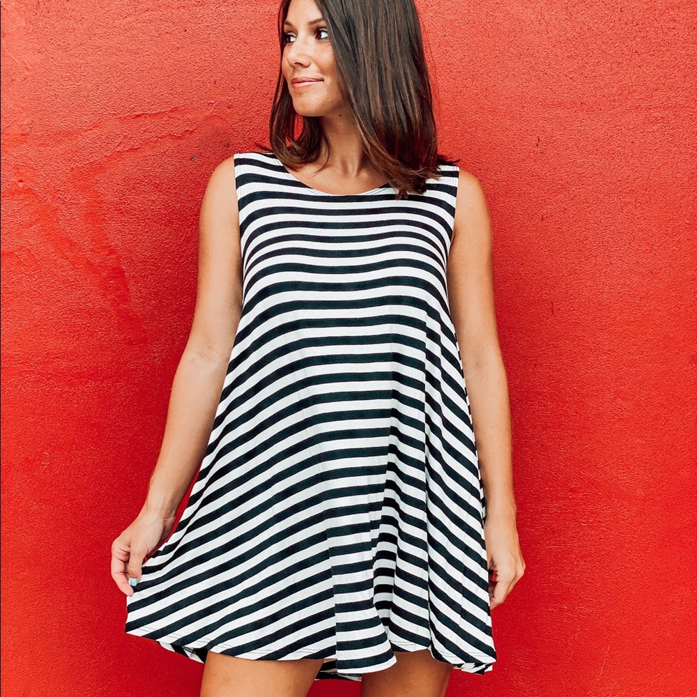 Route 3 Fashion Striped Swing Dress. SM, M, L.